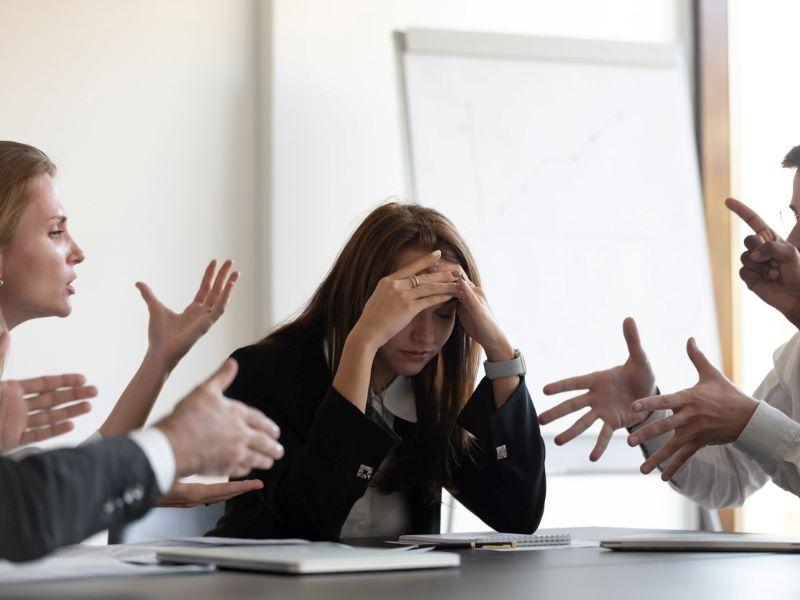 Group of people disagreeing