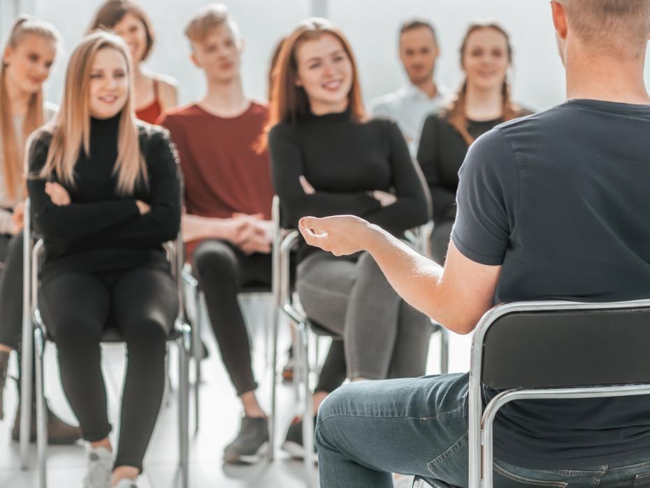 Male students presents to his classmates