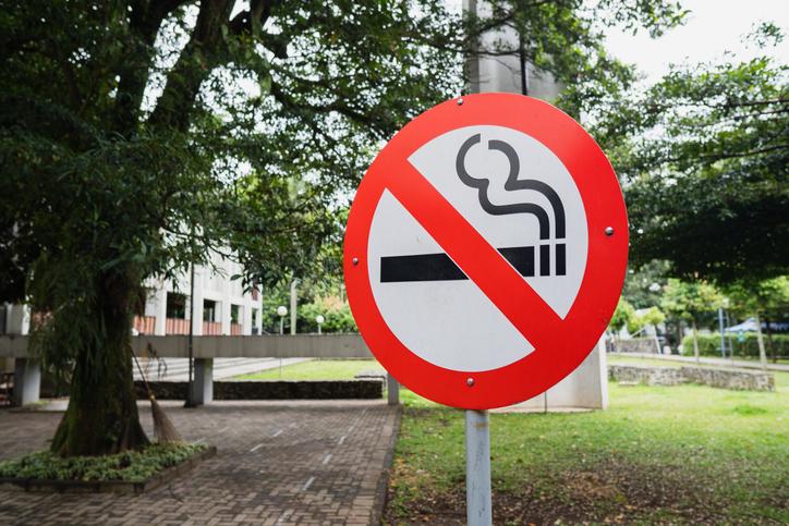 A no smoking sign on campus