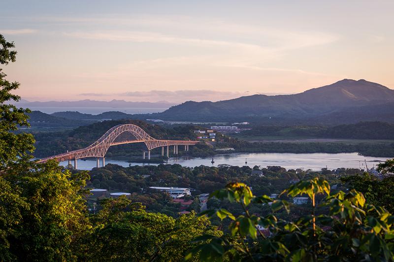 Sunset over the Panama Canal