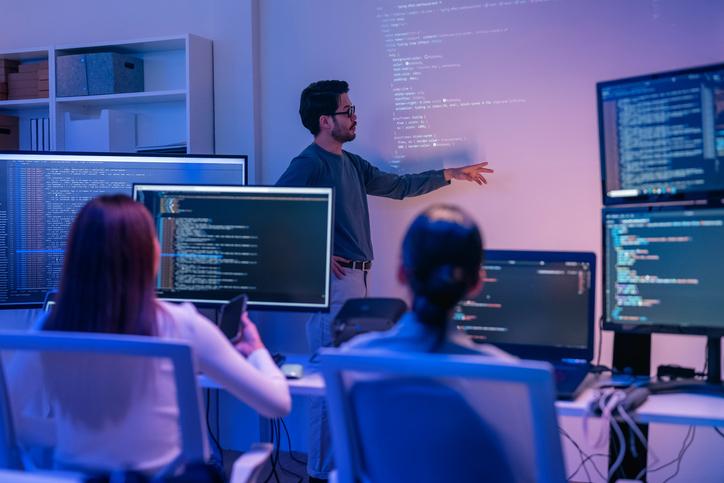 A coding classroom
