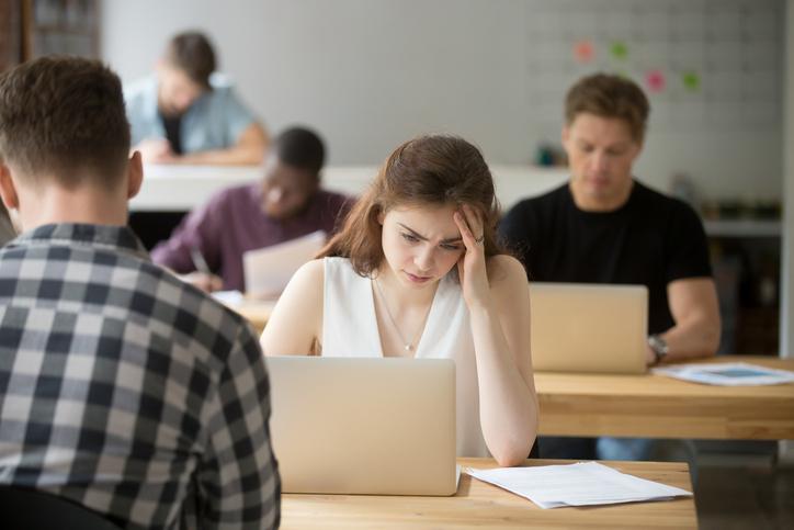 A student struggles in the classroom